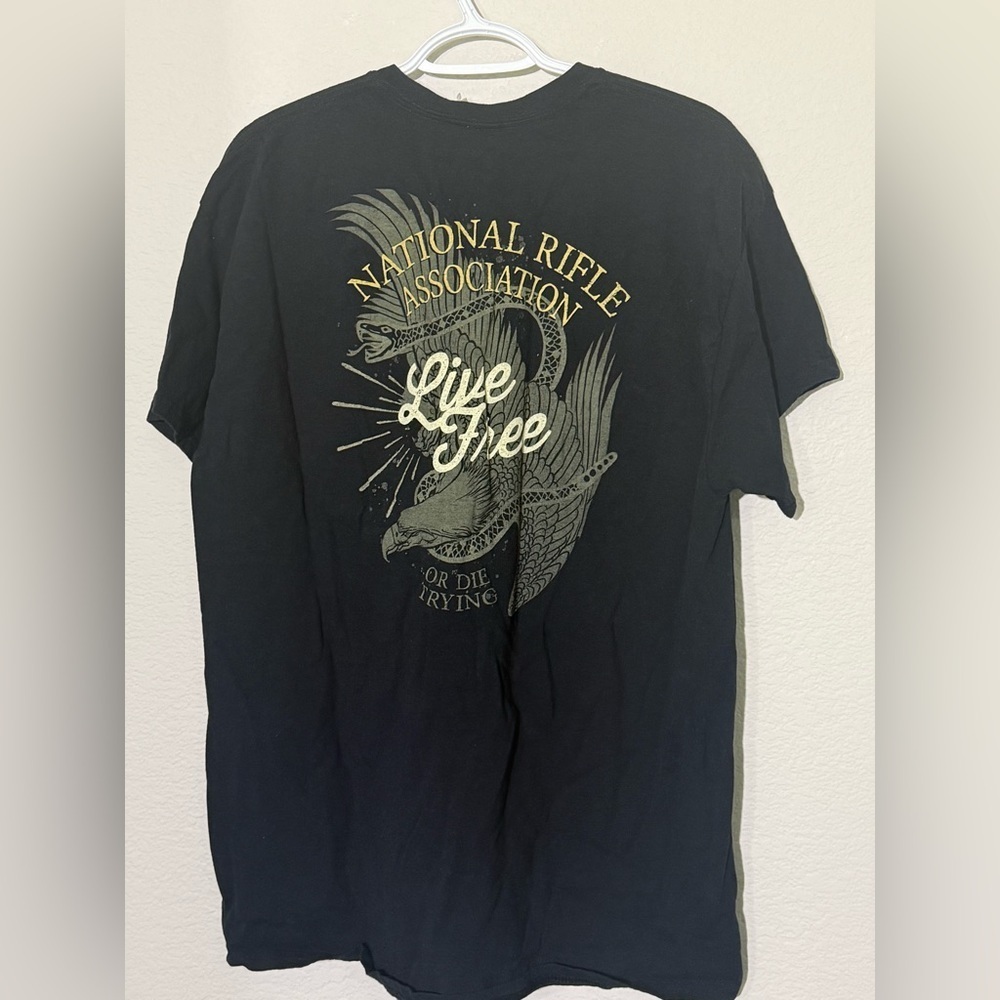 Men’s Black Graphic NRA T-Shirt, size XL Extra Large
